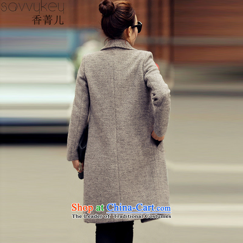 Hong Ching Yung 2015 Winter New Sau San in long large load lint-free a wool coat Q418 thick gray l, incense-SQVVYKEY Jing) , , , shopping on the Internet
