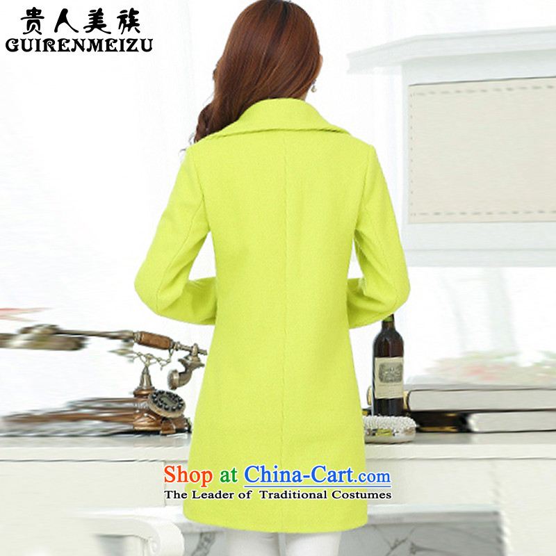 Noblesse oblige the Ami gross? 2015 autumn and winter coats female Korean version of the new long a wool coat female N305 light green , L, whimsical AMI GUIRENMEIZU () , , , shopping on the Internet