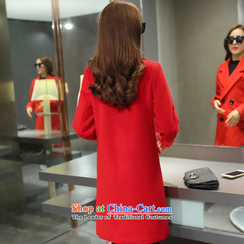 Xuan ina 2015 autumn and winter new women a jacket Korean citizenry wild in the Sau San long double-gross flows of female YBX22 jacket? red XL, Xuan ina , , , shopping on the Internet