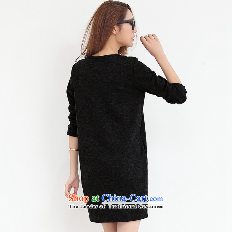  Large ZORMO women in autumn and winter long long-sleeved T-shirt female thick mm to increase the number of black shirt 4XL,ZORMO,,, forming the Online Shopping