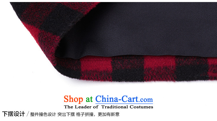China of the 2015 autumn and winter coats are grid gross England wind loose stitching color plane collision length)? sub-jacket female black and red S picture, prices, brand platters! The elections are supplied in the national character of distribution, so action, buy now enjoy more preferential! As soon as possible.