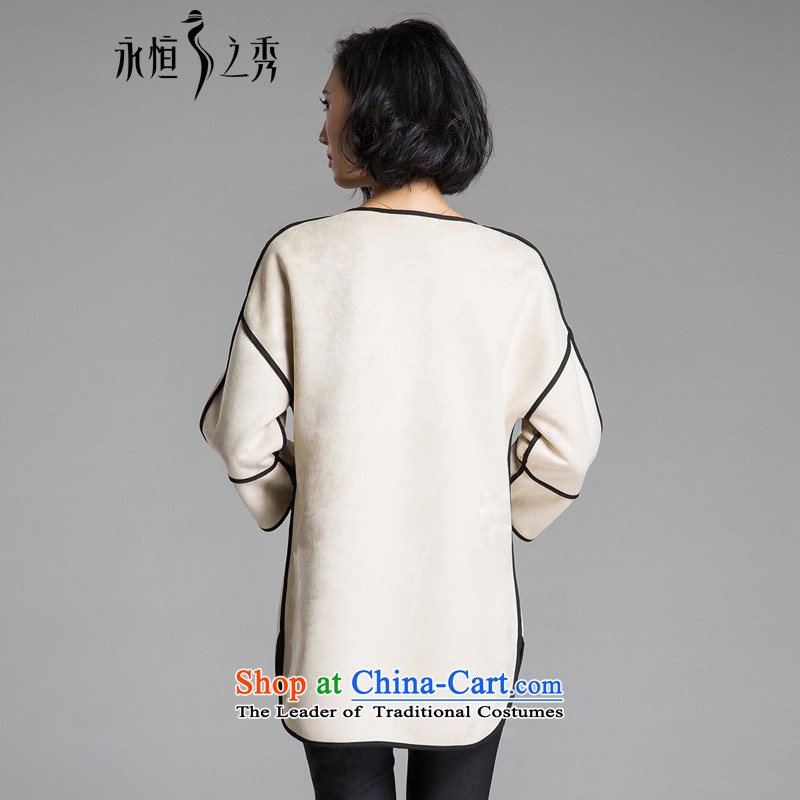 The Eternal Soo-To increase the number of female jackets new products autumn 2015 mm thick sister Korean autumn and winter stylish temperament cardigan thick, Hin thin, Ms. beige jacket 3XL, eternal Soo , , , shopping on the Internet