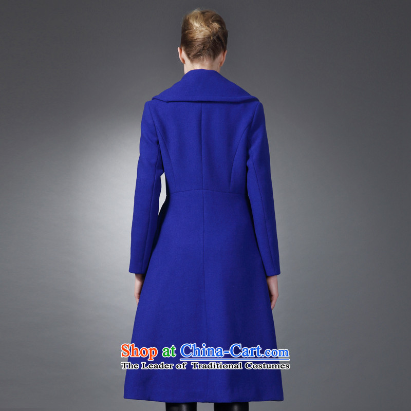 The elections of the same health maxchic stars Marguerite Hsichih 2015 autumn and winter elegant large roll collar long-sleeved Sau San long wool coat female 20972? Blue M PRINCESS (maxchic Hsichih) , , , shopping on the Internet