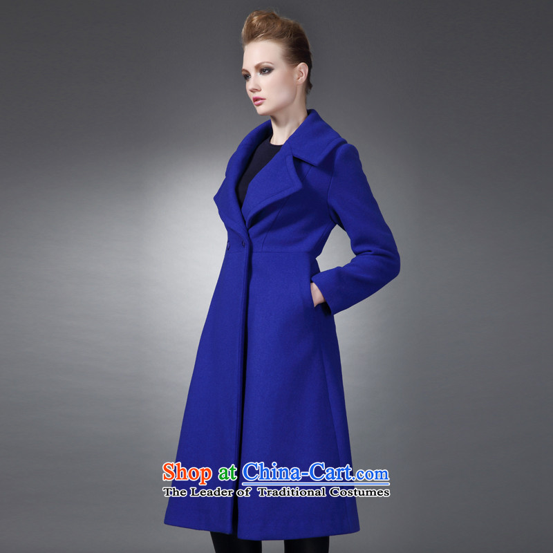 The elections of the same health maxchic stars Marguerite Hsichih 2015 autumn and winter elegant large roll collar long-sleeved Sau San long wool coat female 20972? Blue M PRINCESS (maxchic Hsichih) , , , shopping on the Internet