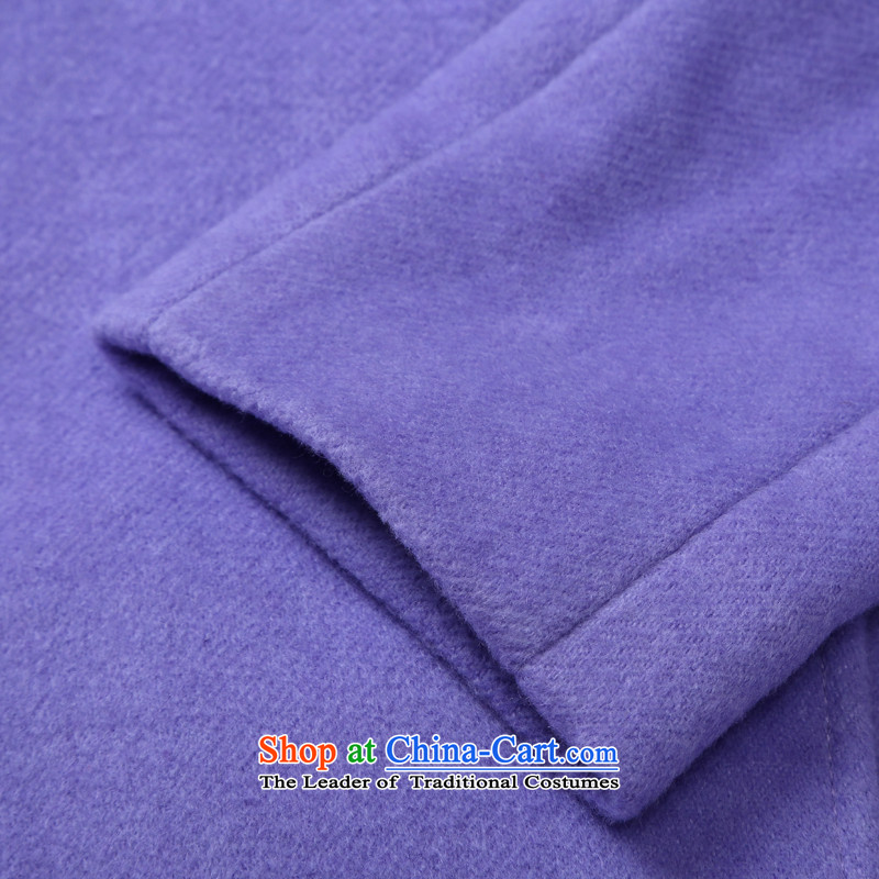 Marguerite Hsichih maxchic 2015 autumn and winter clothing for the simple cloth belt in Sau San long wool coat female 20992? purple S, Princess (maxchic Hsichih shopping on the Internet has been pressed.)