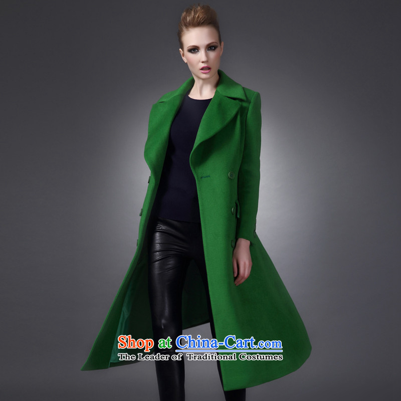 The elections of the same health maxchic stars Marguerite Hsichih 2015 winter is simple and stylish in Sau San long double-wool coat Women Ms.? 21092 Green M PRINCESS (maxchic Hsichih) , , , shopping on the Internet