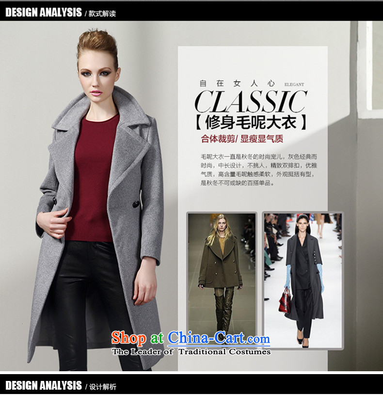 Marguerite Hsichih maxchic 2015 autumn and winter, western style Sau San reverse collar double-long-sleeved wool coat female 20732? gray XXL picture, prices, brand platters! The elections are supplied in the national character of distribution, so action, buy now enjoy more preferential! As soon as possible.