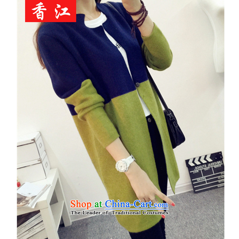 Xiang Jiang thick girls' Graphics thin 2 mm thick fall inside the burden of large numbers of female jackets in long thin thick sister graphics on the knitwear shabbily 5210 Light Gray + Navy larger 3XL 170-200, Hong Kong has been pressed shopping on the Internet