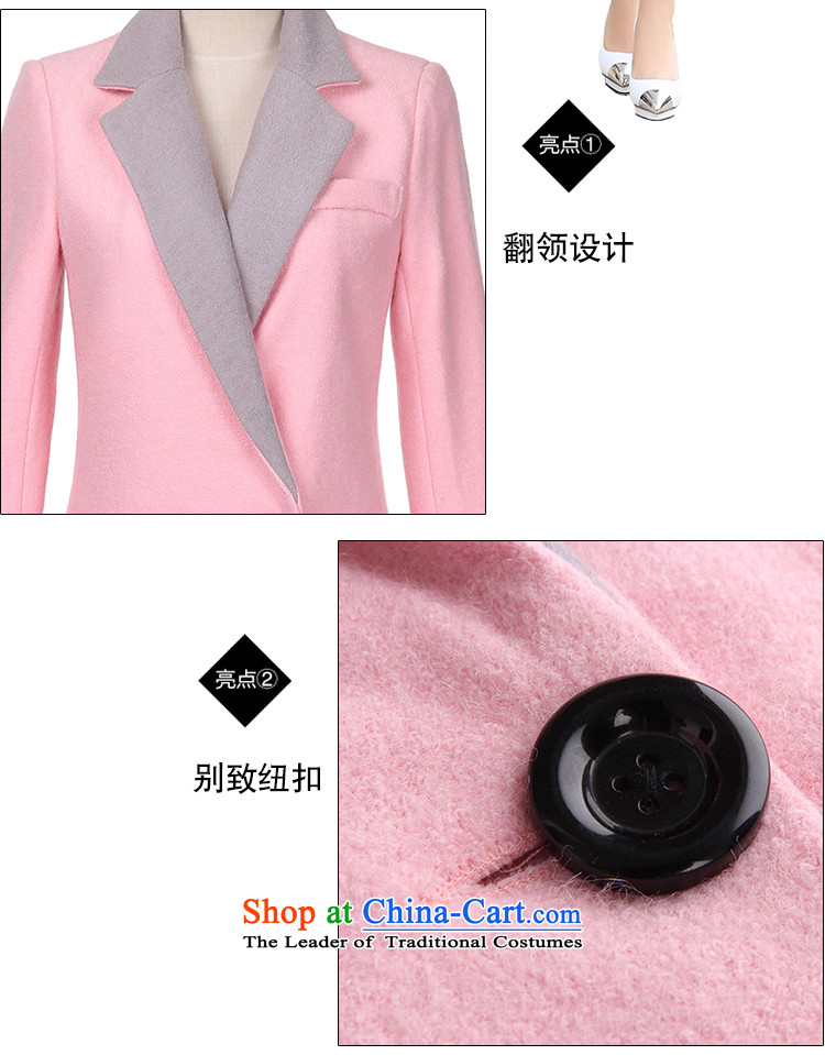 Barbara mikhin gross girls jacket? Long Korean version 2015 Sau San autumn and winter lapel new long-sleeved wool a wool coat jacket female F6459 pink XXL picture, prices, brand platters! The elections are supplied in the national character of distribution, so action, buy now enjoy more preferential! As soon as possible.