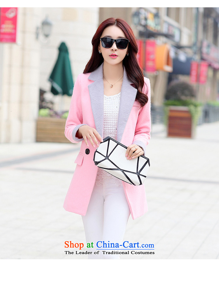 Barbara mikhin gross girls jacket? Long Korean version 2015 Sau San autumn and winter lapel new long-sleeved wool a wool coat jacket female F6459 pink XXL picture, prices, brand platters! The elections are supplied in the national character of distribution, so action, buy now enjoy more preferential! As soon as possible.