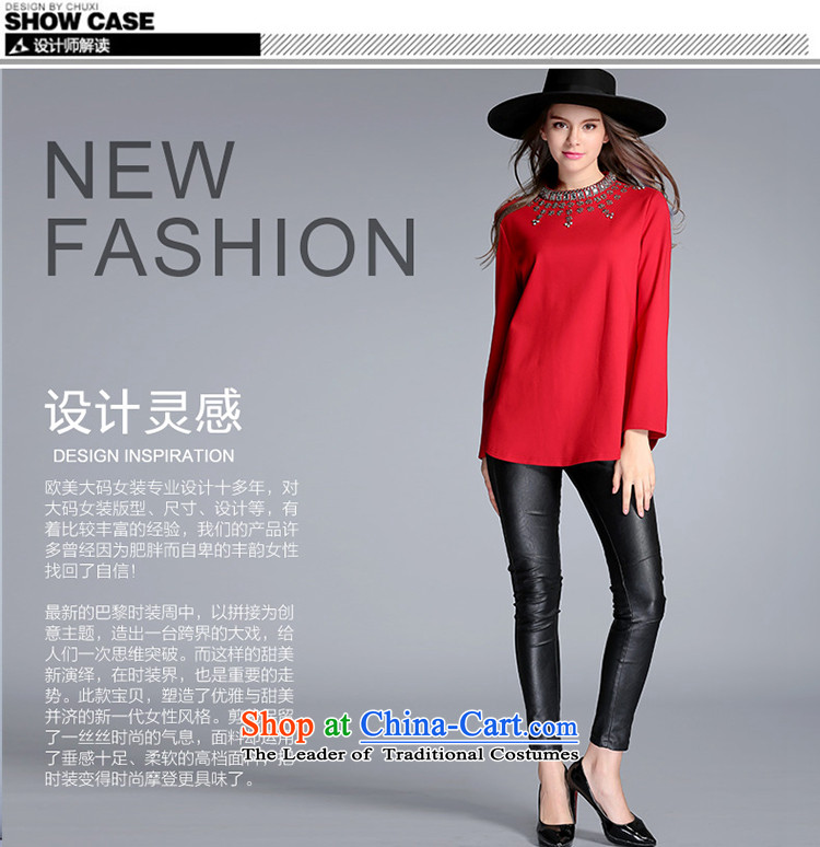Elizabeth Europe 2015 Autumn discipline with new larger women's long-sleeved T-shirt heavy industry staples the Pearl River Delta to increase women's stylish graphics thin coat PQ8081- Red 4XL Photo, prices, brand platters! The elections are supplied in the national character of distribution, so action, buy now enjoy more preferential! As soon as possible.