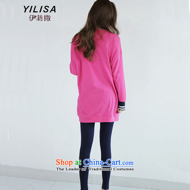 Elizabeth sub-to increase women's code in the autumn long piece 200 catties thick MM video thin Fall/Winter Collections dress pants, forming the basis of the two sets of pink shirt + pants K351 3XL, Elizabeth YILISA (sub-) , , , shopping on the Internet