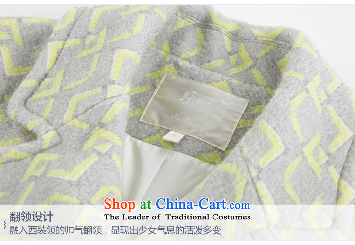 Lok-machi 2015 Autumn new gross jacket in long?)? a coat of gross autumn and winter Korean wild S/155 yellow shirt picture, prices, brand platters! The elections are supplied in the national character of distribution, so action, buy now enjoy more preferential! As soon as possible.