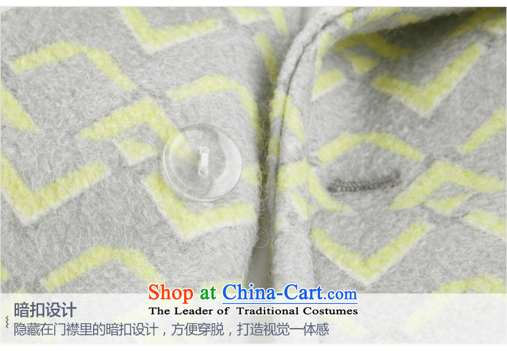 Lok-machi 2015 Autumn new gross jacket in long?)? a coat of gross autumn and winter Korean wild S/155 yellow shirt picture, prices, brand platters! The elections are supplied in the national character of distribution, so action, buy now enjoy more preferential! As soon as possible.