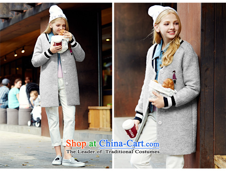 Lok-machi 2015 Autumn new gross jacket in long?) wool a wool coat Leisure Services Winter Sweater baseball M/160 Gray Photo, prices, brand platters! The elections are supplied in the national character of distribution, so action, buy now enjoy more preferential! As soon as possible.