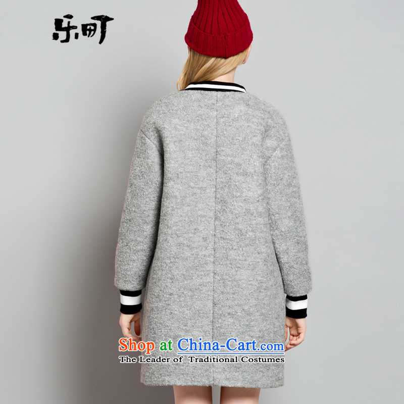 Lok-machi 2015 Autumn new gross jacket in long?) wool a wool coat Leisure Services Winter Sweater baseball M/160, Lok-Gray , , , shopping on the Internet