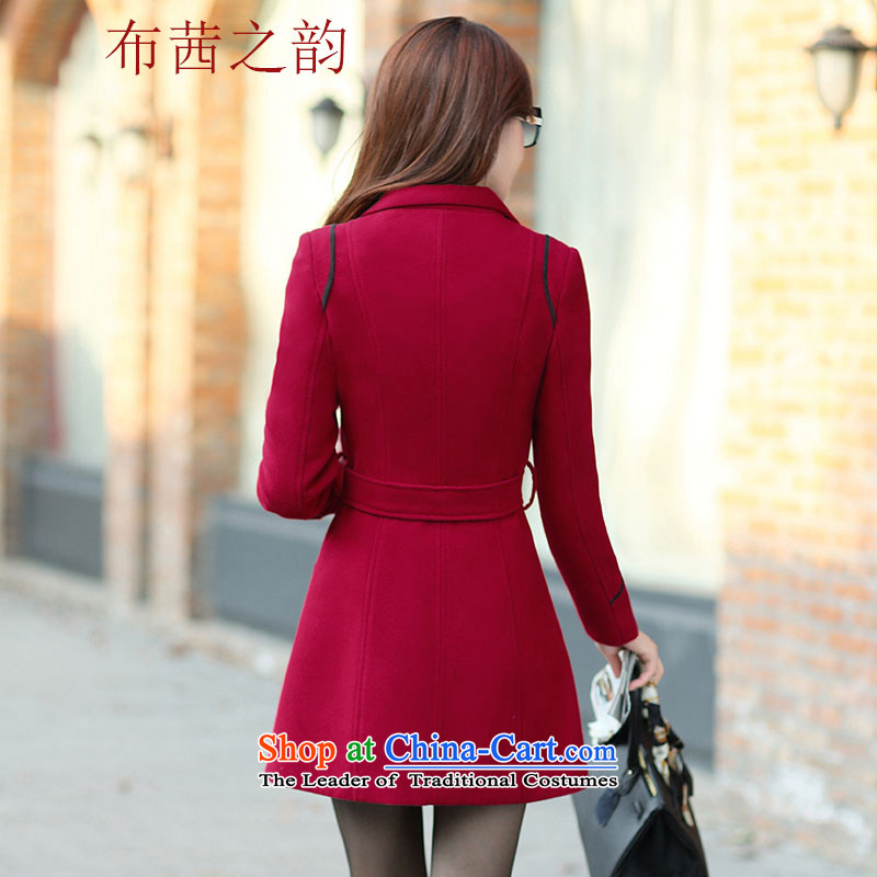 The Qian The Rhyme 2015 autumn and winter Western New girl who decorated in long wool woolen fabric jacket coat of gross? jacket coat female wine red cloth, L, Mrs Rosanna Ure, the rhyme , , , shopping on the Internet