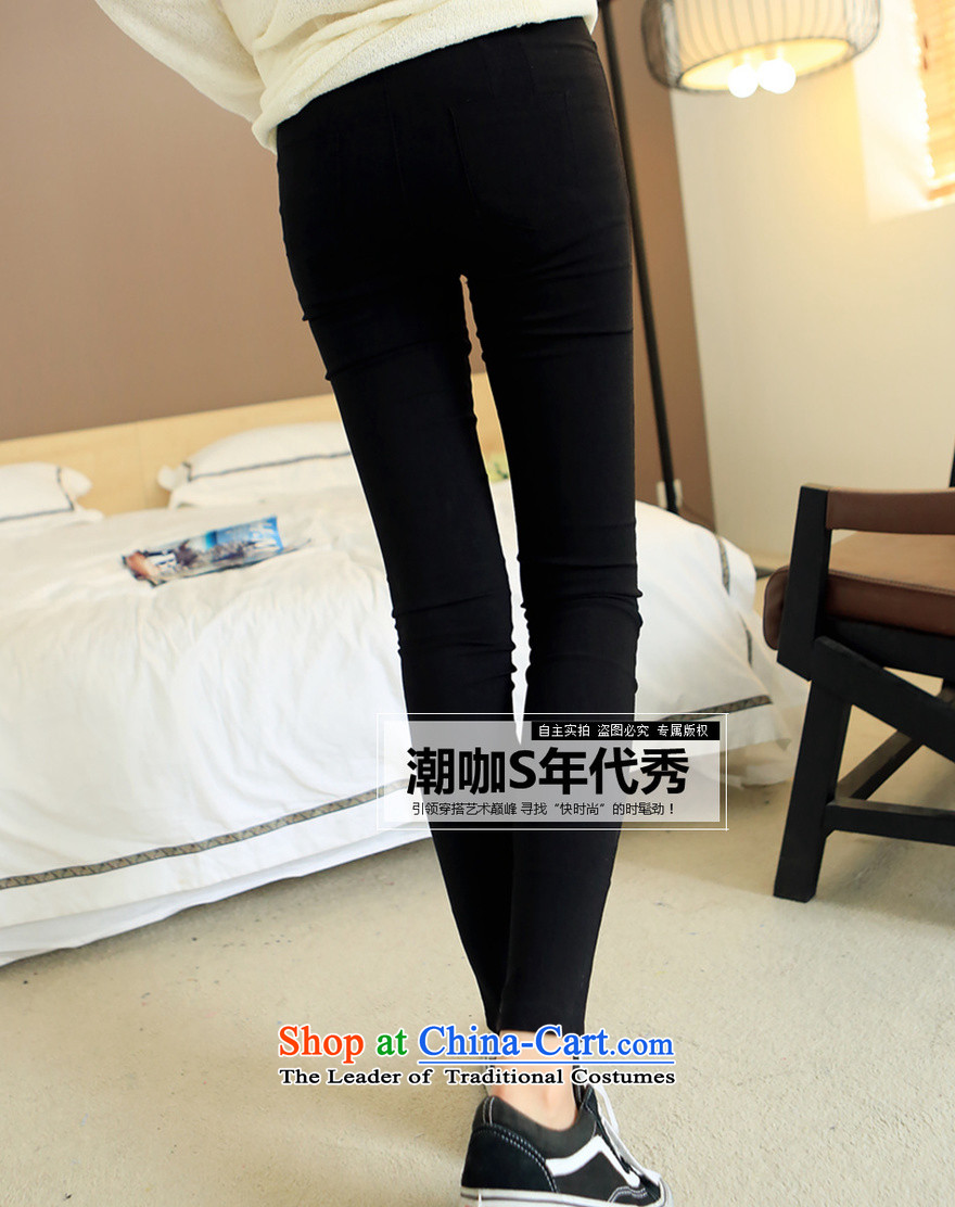 Elizabeth sub-2015 autumn and winter new to xl ladies casual wear trousers thick MM200 catty stretch Korean female H2178 trousers, forming the black XXL 140-165 recommended weight catty picture, prices, brand platters! The elections are supplied in the national character of distribution, so action, buy now enjoy more preferential! As soon as possible.