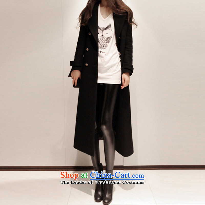 Mr concept gross? 2015 autumn and winter coats new women's Korea version was too long knee Sau San double-thick hair? coats jacket female black clip cotton waffle M -long, mindful that shopping on the Internet has been pressed.