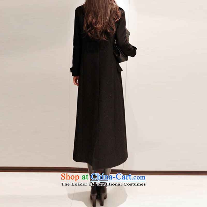 Mr concept gross? 2015 autumn and winter coats new women's Korea version was too long knee Sau San double-thick hair? coats jacket female black clip cotton waffle M -long, mindful that shopping on the Internet has been pressed.