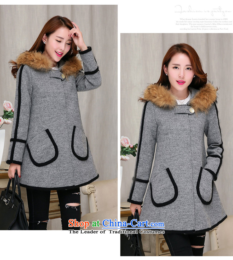 Lucie, gross? Korean Women's jacket coat 2015 autumn and winter new cloak cashmere overcoat, long hair collar cap gross MN1562 coats gray? XL Photo, prices, brand platters! The elections are supplied in the national character of distribution, so action, buy now enjoy more preferential! As soon as possible.