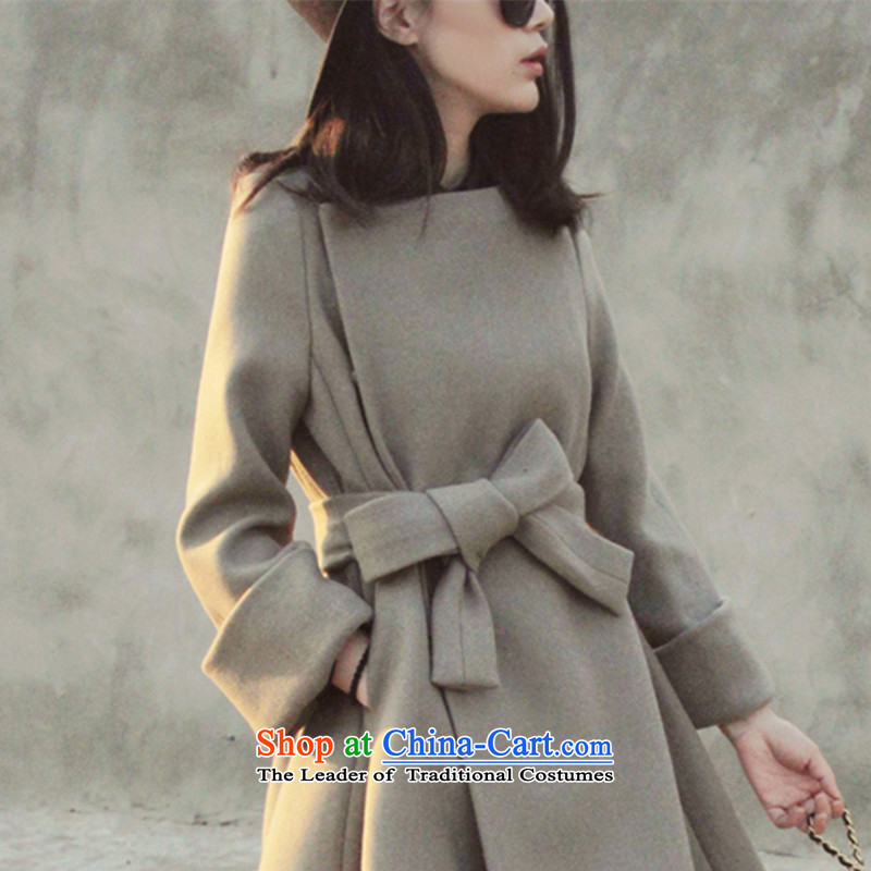 Egyptian wool coat? female autumn and winter 2015 won the new version of the long gray jacket , lint-free Egyptian shopping on the Internet has been pressed.