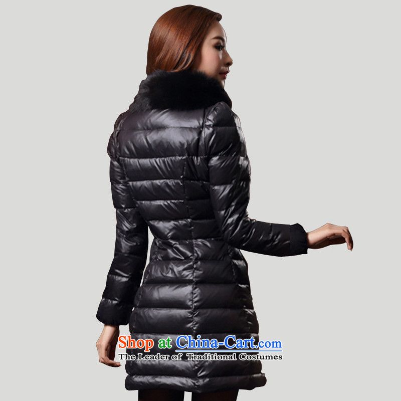 For M- 2015 to increase the number of women with new winter clothing thick, Hin in thin long warm-thick Sau San DOWNCOAT HOODIE Y18015 3XL, black collar-m , , , shopping on the Internet