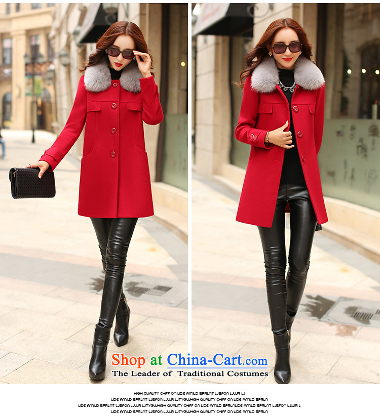 To 2015 autumn and winter Sun Hei new women's Gross Gross Jacket coat it? female Korean version in the Sau San long coats female #609)? pink L picture, prices, brand platters! The elections are supplied in the national character of distribution, so action, buy now enjoy more preferential! As soon as possible.