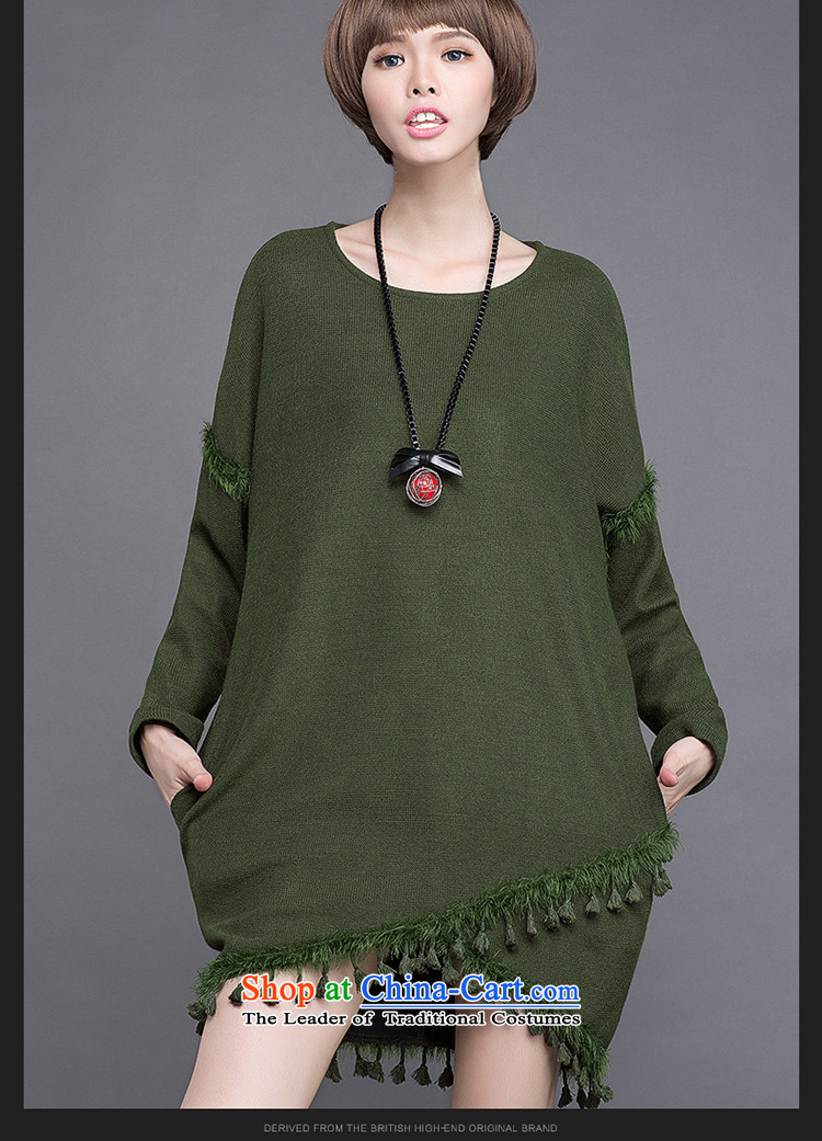 For M-to increase women's code 2015 Autumn new liberal mm thick, thin leisure wild graphics flow so long-sleeved sweater dresses S2048 Army Green 2XL Photo, prices, brand platters! The elections are supplied in the national character of distribution, so action, buy now enjoy more preferential! As soon as possible.