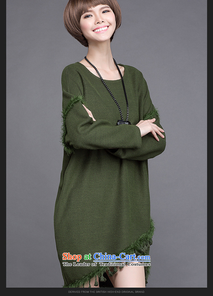 For M-to increase women's code 2015 Autumn new liberal mm thick, thin leisure wild graphics flow so long-sleeved sweater dresses S2048 Army Green 2XL Photo, prices, brand platters! The elections are supplied in the national character of distribution, so action, buy now enjoy more preferential! As soon as possible.