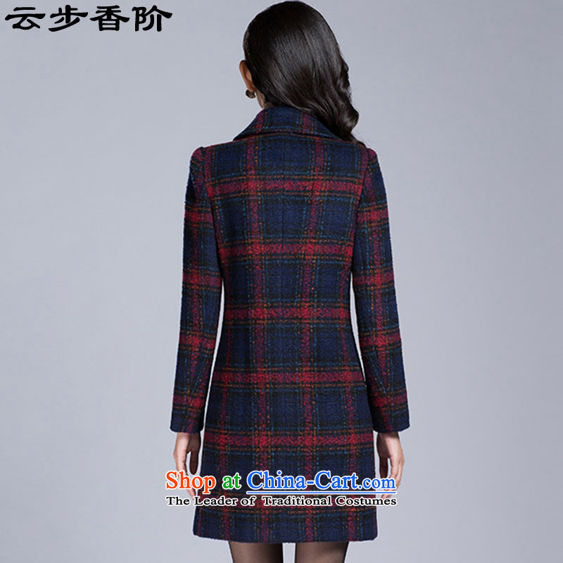 Step cloud of incense to 2015 autumn and winter coats gross New girl? Long tartan sub-jacket, red , L, Cloud 1666 Step-by-step scale , , , Hong shopping on the Internet