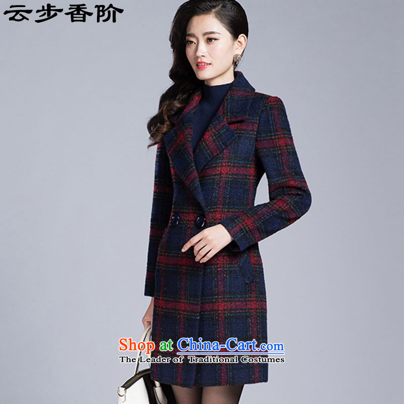 Step cloud of incense to 2015 autumn and winter coats gross New girl? Long tartan sub-jacket, red , L, Cloud 1666 Step-by-step scale , , , Hong shopping on the Internet