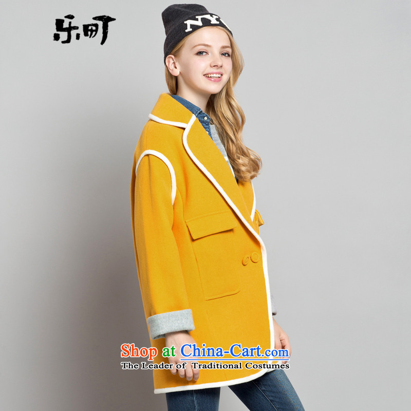 Lok-machi 2015 Autumn new gross jacket in long?)? a coat of hair color plane collision Korean autumn and winter clothes yellow M/160, Lok-machi , , , shopping on the Internet
