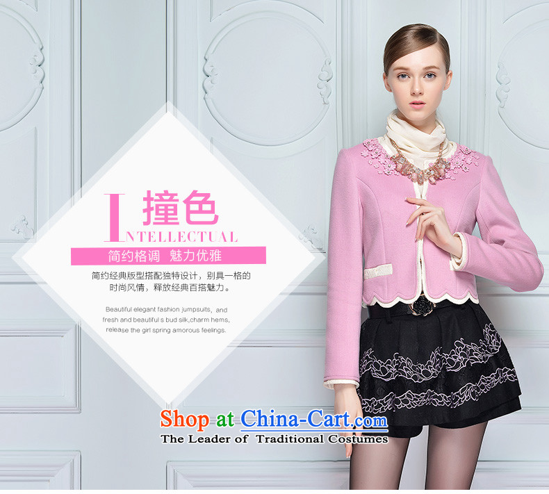 The Champs Elysees shadow gross shortage of female jacket? 2015 winter clothing new Lace Embroidery knocked color stitching long-sleeved a wool coat pink M picture, prices, brand platters! The elections are supplied in the national character of distribution, so action, buy now enjoy more preferential! As soon as possible.