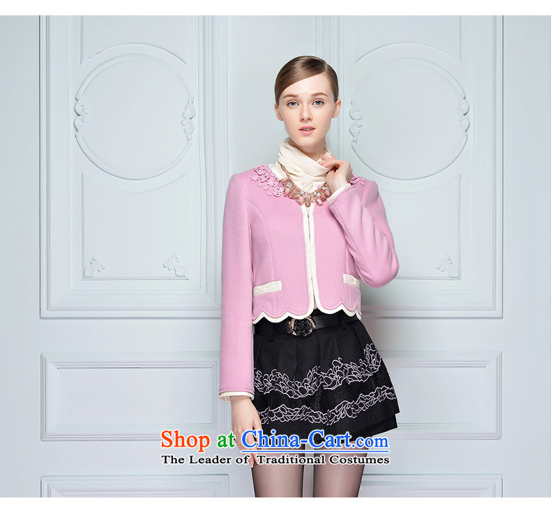 The Champs Elysees shadow gross shortage of female jacket? 2015 winter clothing new Lace Embroidery knocked color stitching long-sleeved a wool coat pink M picture, prices, brand platters! The elections are supplied in the national character of distribution, so action, buy now enjoy more preferential! As soon as possible.