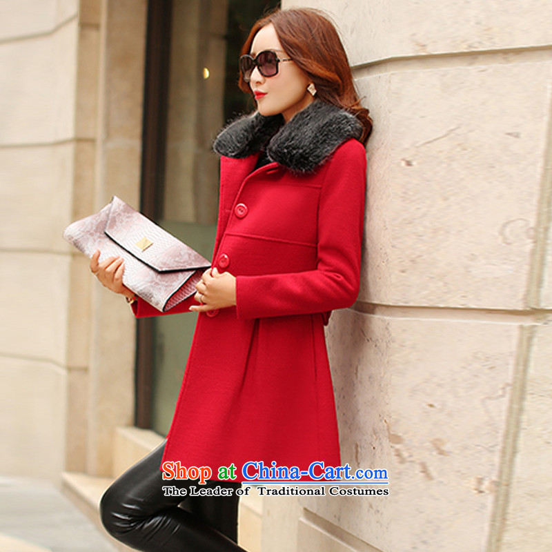 Radius-soo gross girls coat? Long 2015 autumn and winter female Korean version of the new leader of the Sau San jacket is gross coats received 8,433 female red XL, RADIUS-soo , , , shopping on the Internet