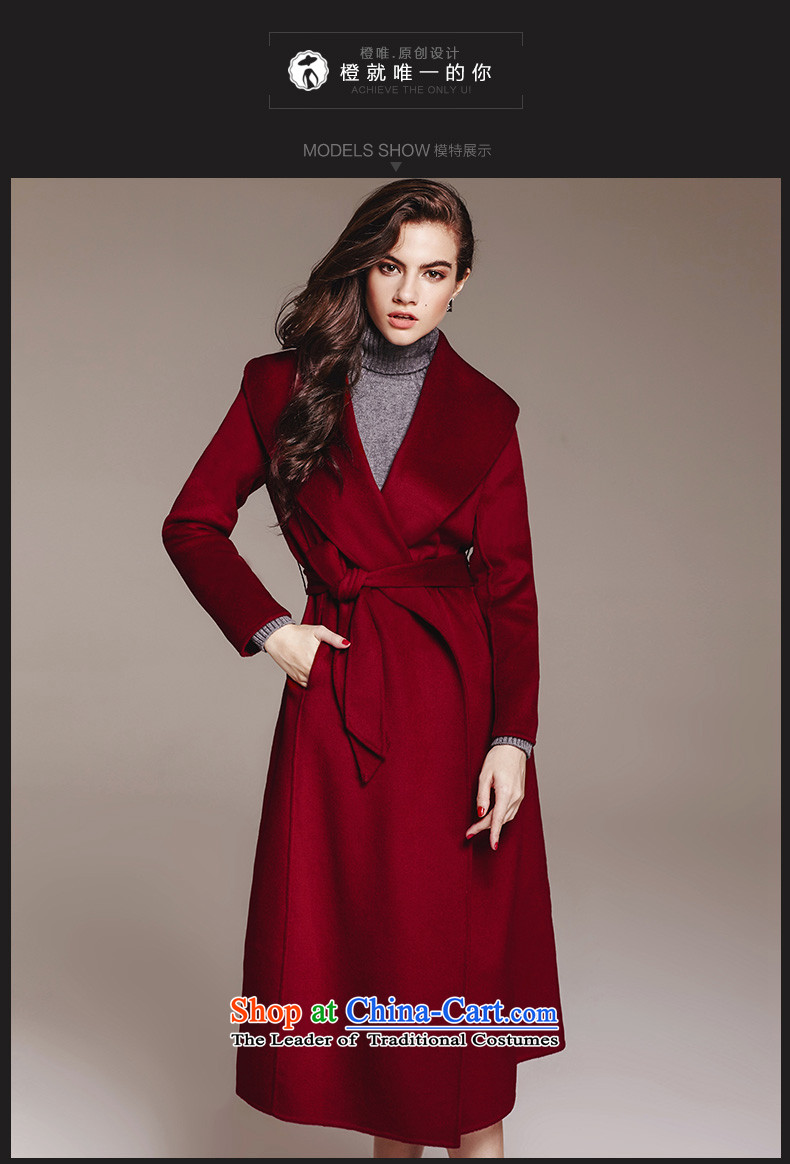 Orange CD 2015 Autumn new products double-side cashmere overcoat, long wool coat? a wool coat windbreaker female wine red to large a code L picture, prices, brand platters! The elections are supplied in the national character of distribution, so action, buy now enjoy more preferential! As soon as possible.