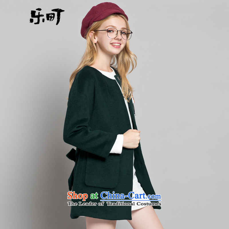 Lok-machi 2015 winter clothing new gross girls jacket? Long Korean wool a wool coat autumn and winter Wild Green S/155, Lok-machi , , , shopping on the Internet
