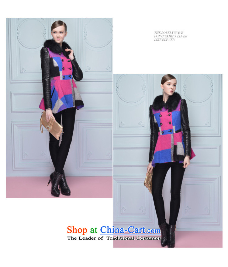 The Champs Elysees shadow gross flows of long-sleeved jacket? female 2015 new color box long plane collision gross for stitching for winter clothes plum L picture, prices, brand platters! The elections are supplied in the national character of distribution, so action, buy now enjoy more preferential! As soon as possible.