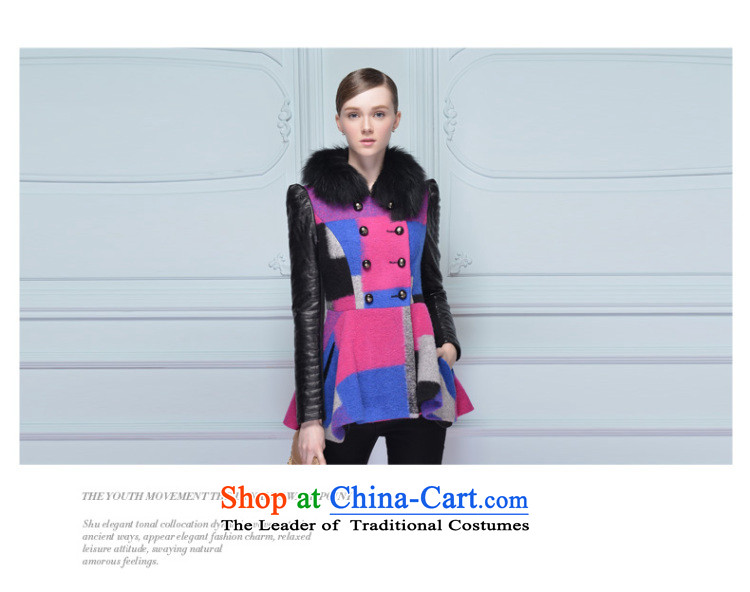 The Champs Elysees shadow gross flows of long-sleeved jacket? female 2015 new color box long plane collision gross for stitching for winter clothes plum L picture, prices, brand platters! The elections are supplied in the national character of distribution, so action, buy now enjoy more preferential! As soon as possible.