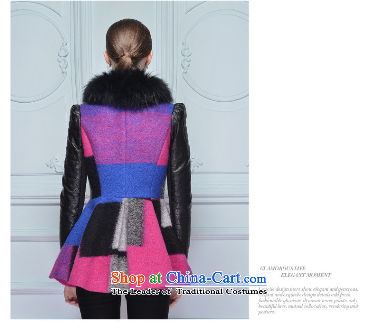 The Champs Elysees shadow gross flows of long-sleeved jacket? female 2015 new color box long plane collision gross for stitching for winter clothes plum L picture, prices, brand platters! The elections are supplied in the national character of distribution, so action, buy now enjoy more preferential! As soon as possible.