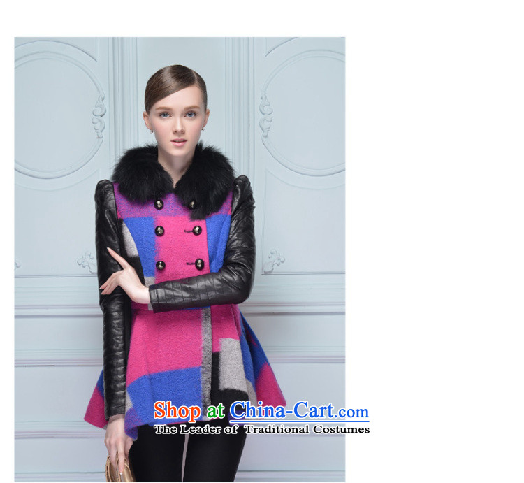 The Champs Elysees shadow gross flows of long-sleeved jacket? female 2015 new color box long plane collision gross for stitching for winter clothes plum L picture, prices, brand platters! The elections are supplied in the national character of distribution, so action, buy now enjoy more preferential! As soon as possible.