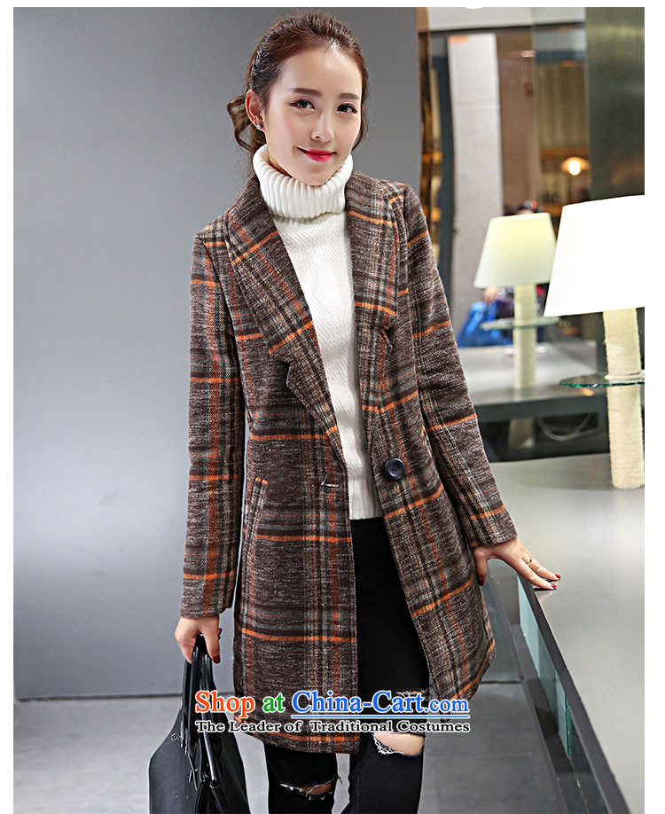 The Korean version of the new 2015 grid smart casual lapel graphics. Made from thin Long Hoodie gross coats autumn and winter? female blue, XL Photo, prices, brand platters! The elections are supplied in the national character of distribution, so action, buy now enjoy more preferential! As soon as possible.