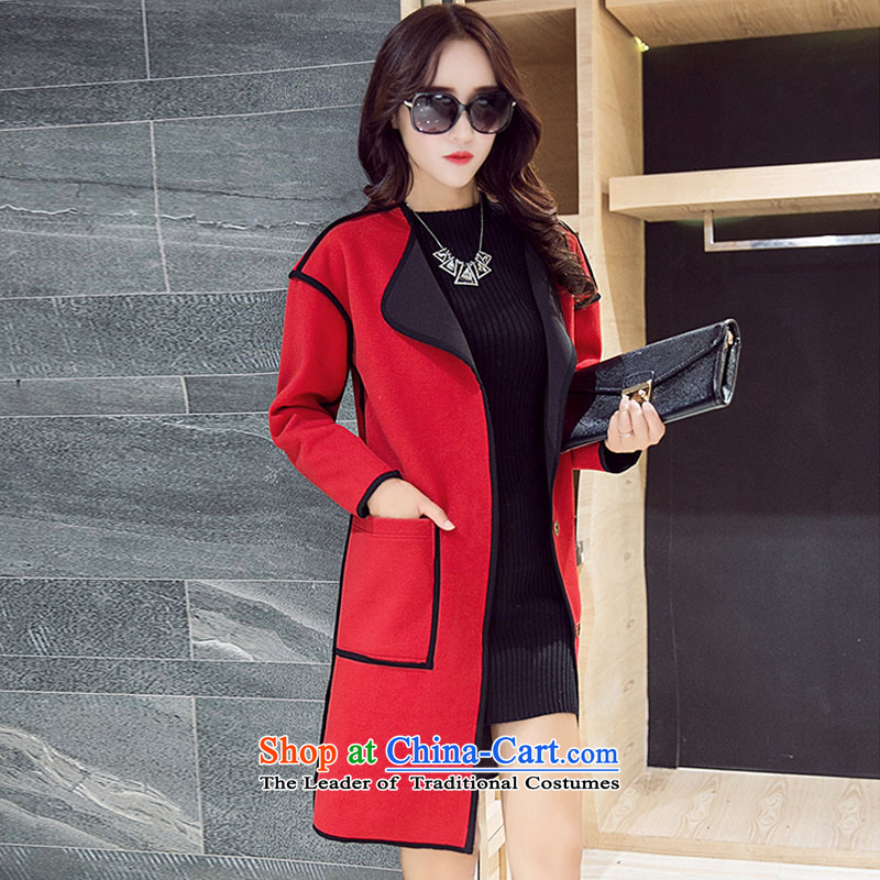 Mrs Jenny Xuan 2015 autumn and winter in new women's long hair?   Graphics thin hair jacket coat red S old so Connie Xuan (GUNIXUAN) , , , shopping on the Internet
