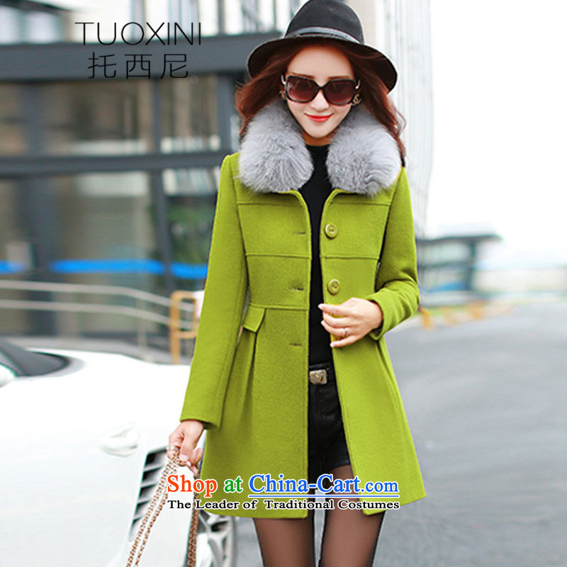 Tosini 2015 autumn and winter new Korean version for Sau San over the medium to longer term Gross Gross Jacket coat? female 1,036 mine-green M TOSINI (TUOXINI) , , , shopping on the Internet