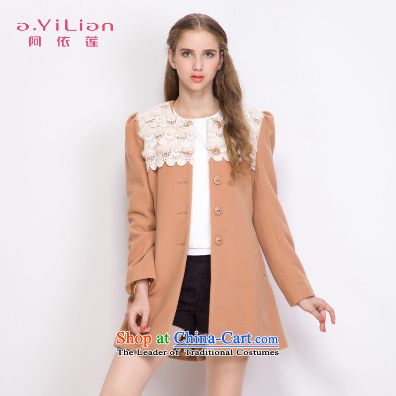 Aida 2015 Winter New Lin sweet princess wind gentlewoman stitching lace wool coat jacket CA33397466 PURGE? And color?S