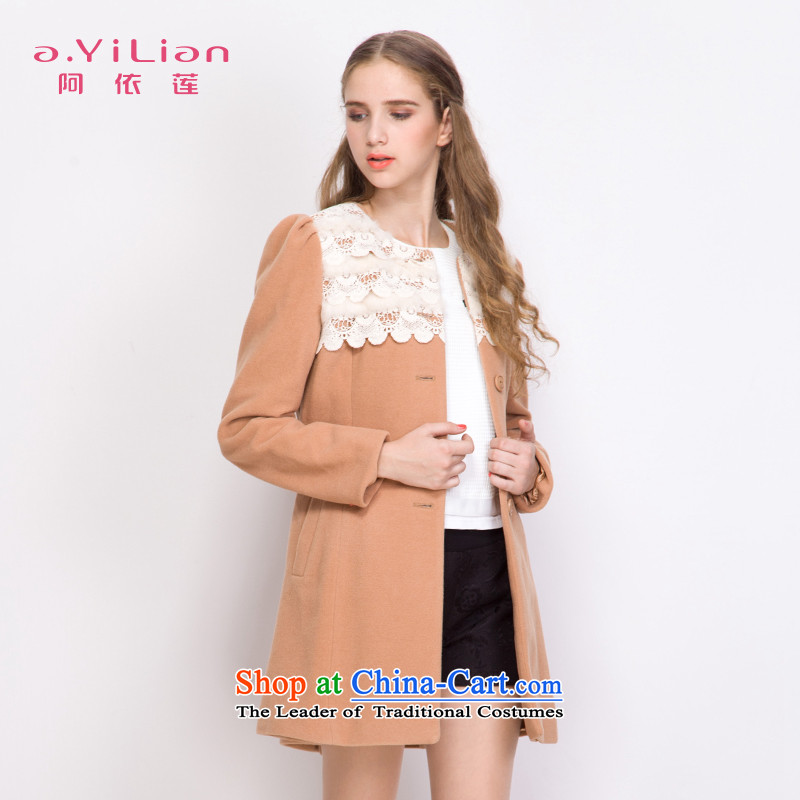 Aida 2015 Winter New Lin sweet princess wind gentlewoman stitching lace wool coat jacket CA33397466 PURGE? and the color of the Lien (S A.YILIAN shopping on the Internet has been pressed.)