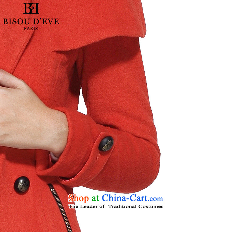 Mrs Diana be 2015 Pik autumn new uniform funnels top small parties for double-in long-sleeved jacket coat)? Long Female BFFA023450 orange M Pik Mrs Diana be bisou d'eve ( ) , , , shopping on the Internet