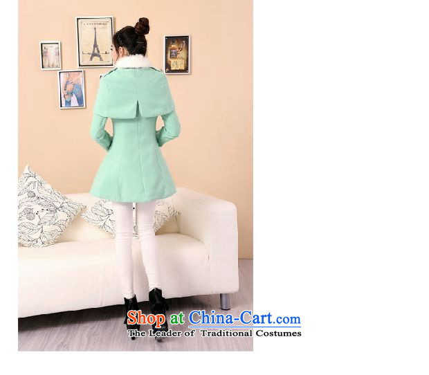 Gil Wo Ika autumn and winter new products in the thick hair? jacket long Korean Sau San double-cloak wool a wool coat female, with two kits can be removed for gross mint green M93-103 picture, prices, brand platters! The elections are supplied in the national character of distribution, so action, buy now enjoy more preferential! As soon as possible.