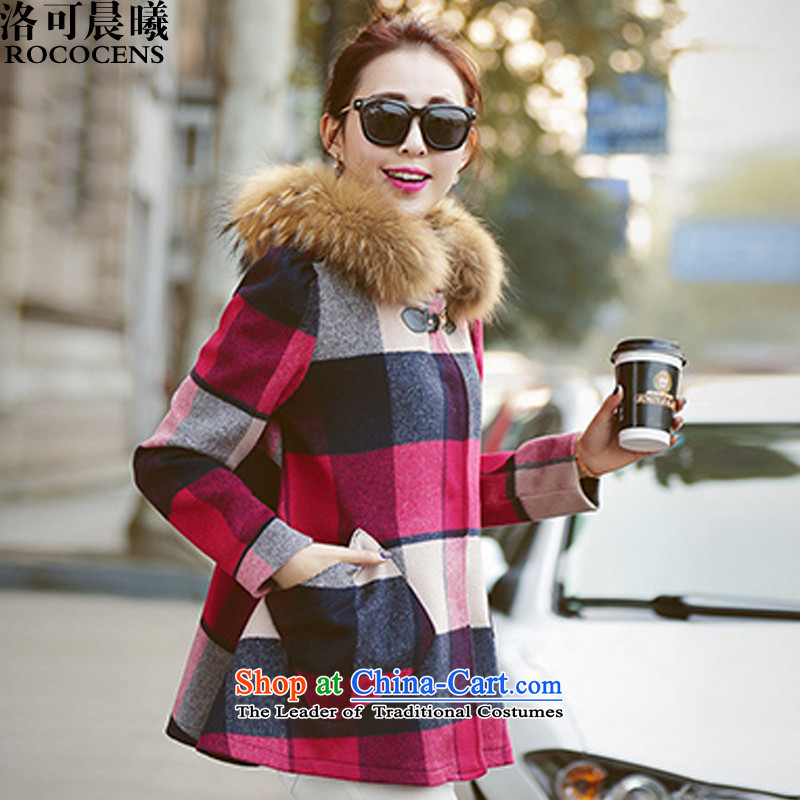 Sun Hei to fall and winter 2015 new)? In coats long hair? jacket compartments gross? coats of Sau San #25211 female  to L, pink ROCOCENS SUN HEI () , , , shopping on the Internet